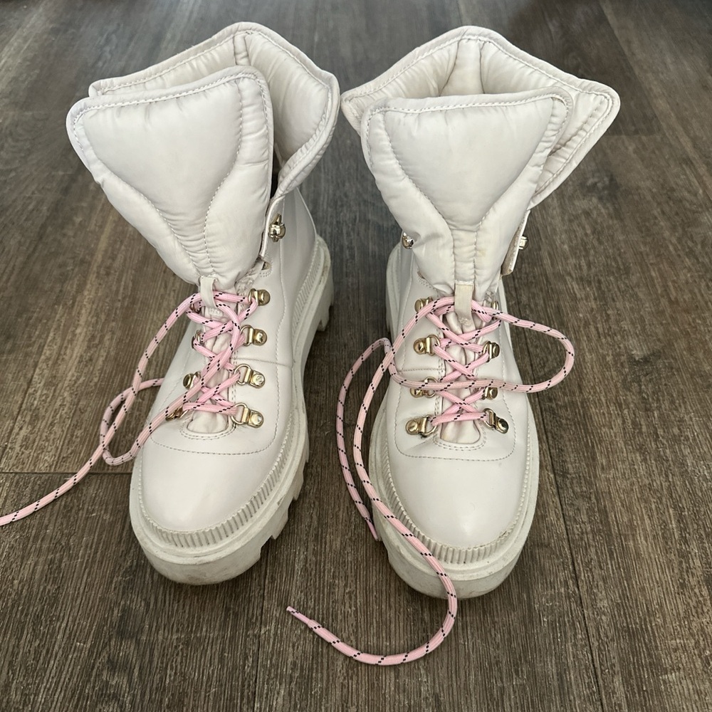 H&M White and Pink Ankle Boots